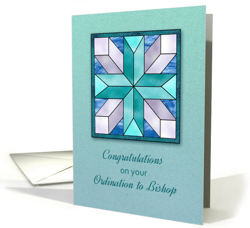Cross Stained Glass, Bishop Ordination Congratulations card (1214670)