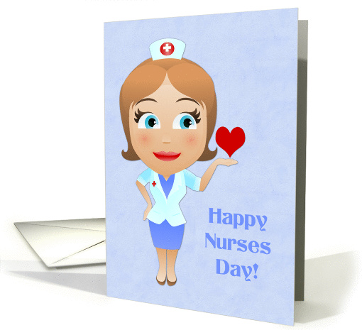 Cartoon Nurse with Heart, Nurses Day Greeting card (1216604)