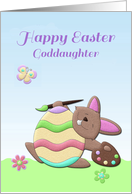 Easter Bunny, Painting Egg, Happy Easter Goddaughter Greeting card