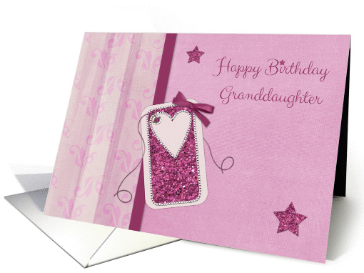 Magenta Sparkle Tag, Granddaughter Birthday Greeting card (1223592)