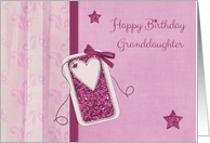 Magenta Sparkle Tag, Granddaughter Birthday Greeting card