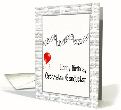 Musical Theme, Happy Birthday Orchestra Conductor card (1245684)