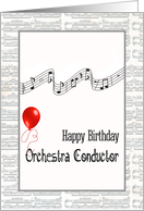 Musical Theme, Happy Birthday Orchestra Conductor card