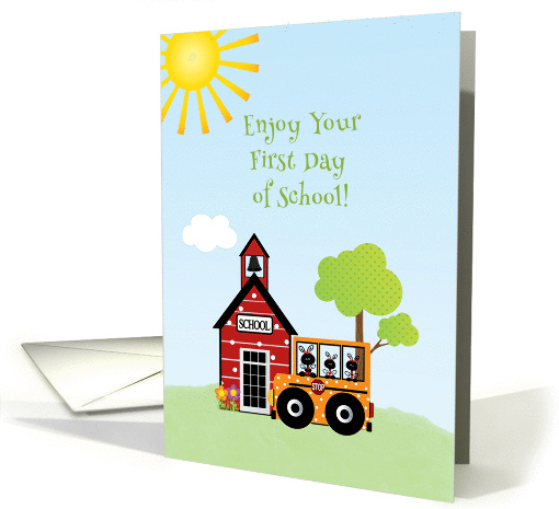 School and Bus, Ladybugs, First Day of School card (1246562)