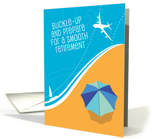Airplane, Beach, Flight Attendant Retirement card (1253326)