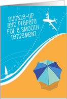 Airplane, Beach, Flight Attendant Retirement card