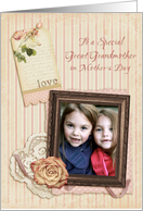 Vintage Rose for Great Grandmother, Mothers Day Photo Card