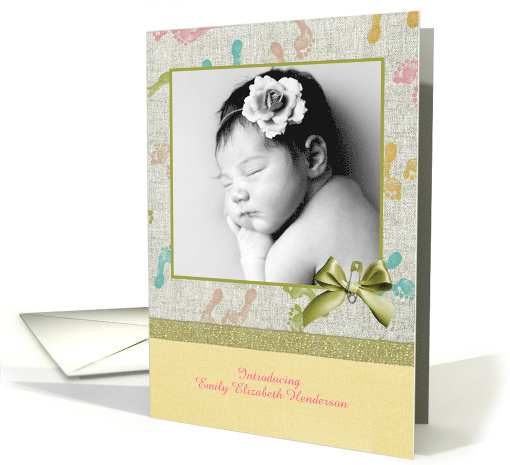 Tiny Footprints, Baby Photo Announcement card (1264338)