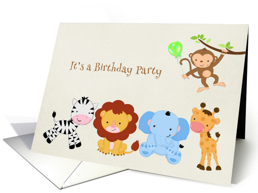 Cute Zoo Animals, Birthday Party Invitation card (1271074)