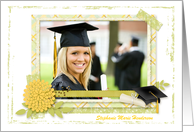 Yellow Flower Scrapbook Style Graduation Custom Photo card