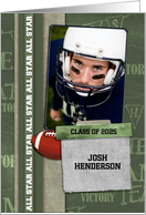 Football, Sports, Photo Graduation Announcement card