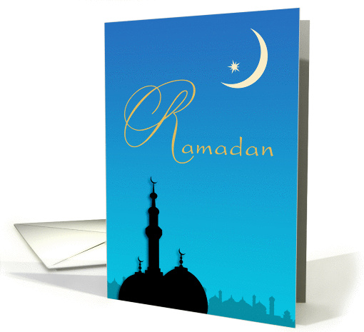 Mosque, Moon, Blue Sky, Ramadan Greeting card (1281246)
