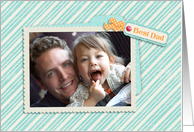 Blue Striped Best Dad Photo Father’s Day card