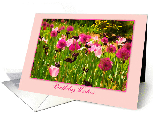 Pink Flower Garden, Birthday Wishes card (1289160)