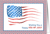 American Flag, Patriotic Chevron Fourth of July card