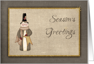 Country Snowman, Season’s Greetings card