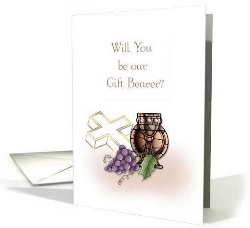 Chalice, Cross, Grapes, Gift Bearer Invitation card (1301318)
