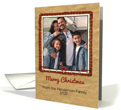 Crumpled Kraft Paper, Merry Christmas, Photo card (1304284)