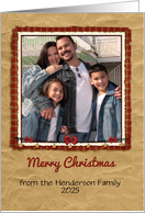 Crumpled Kraft Paper, Merry Christmas, Photo Card