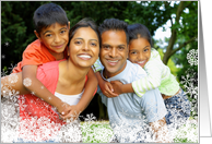 Snowflake Border Holiday Photo Card