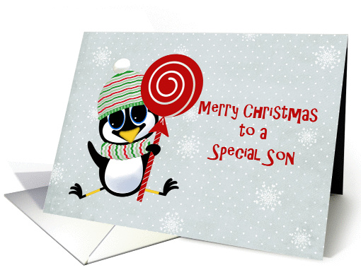 Christmas Penguin, Snowflakes, Son card (1318274)