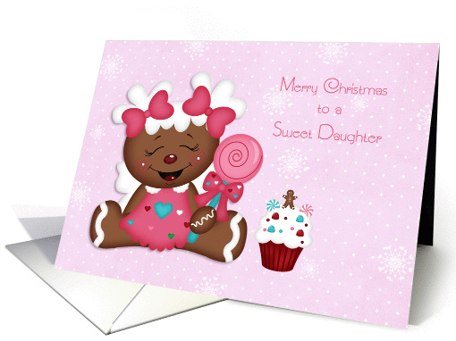 Christmas Gingerbread Girl, Pink, Daughter card (1324492)