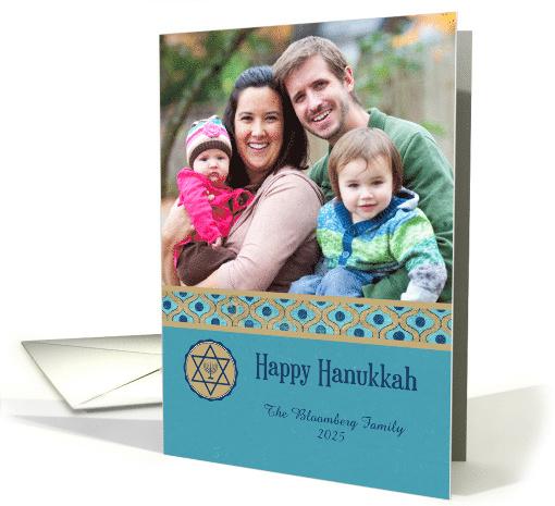 Happy Hanukkah, Blue, Photo card (1325038)