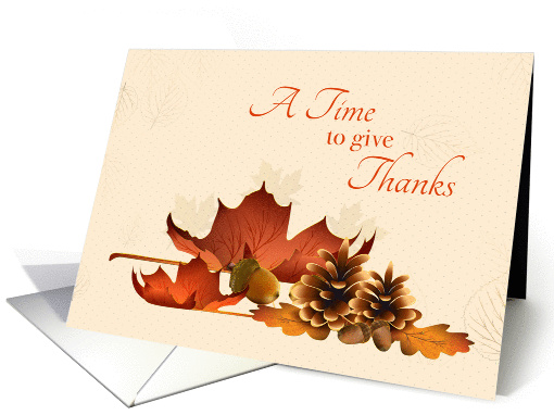 Autumn Leaves, Acorns, Pine Cones, Thanksgiving card (1329476)