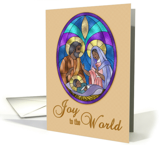 Nativity Stained Glass, Dark Skinned, Christmas card (1332800)