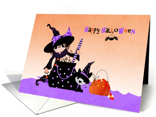 Cute Little Witch, Halloween card (1333254)