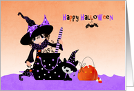 Cute Little Witch, Halloween card