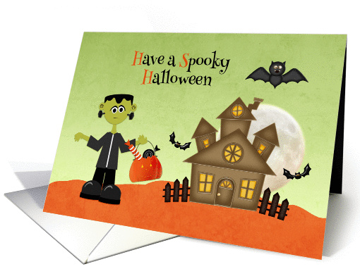 Frankenstein, Haunted House, Halloween card (1333260)