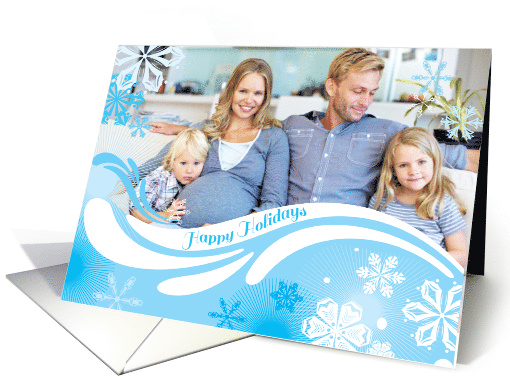 Snowflake Swirl, Happy Holidays Photo card (1334008)