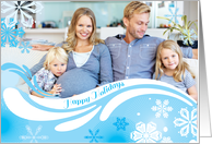 Snowflake Swirl, Happy Holidays Photo Card