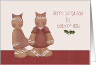 Gingerbread Girls, Merry Christmas, Gay Couple card