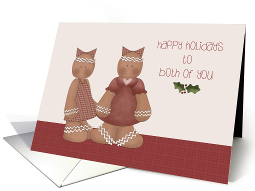 Gingerbread Girls, Happy Holidays, Gay Couple card (1335922)
