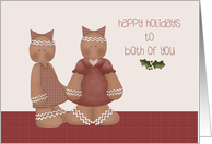 Gingerbread Girls, Happy Holidays, Gay Couple card