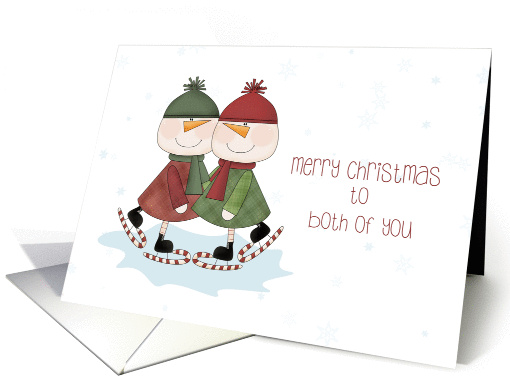 Skating Snowmen, Merry Christmas, Gay Couple card (1335954)