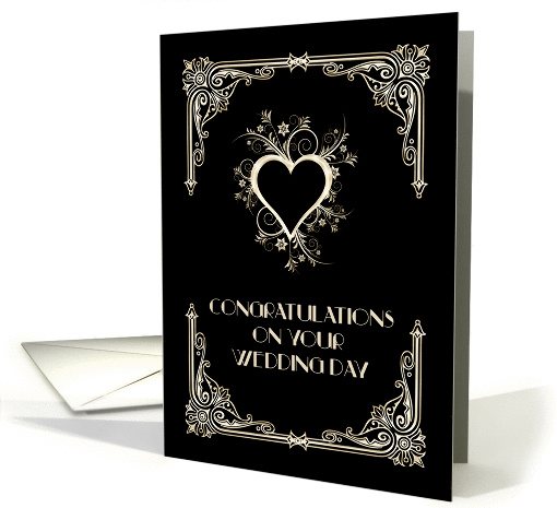 Art Deco, Heart, Wedding Congratulations card (1335976)