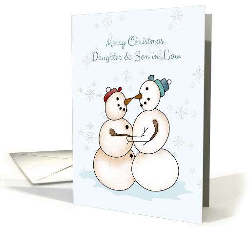 Snow Couple, Merry Christmas, Daugther, Son in Law card (1336302)