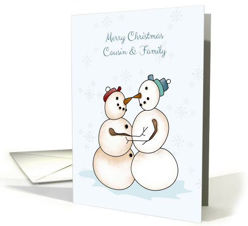 Snow Couple, Merry Christmas, Cousin and Family card (1336474)
