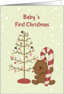 Little Bear, Candy Cane, Baby’s First Christmas card