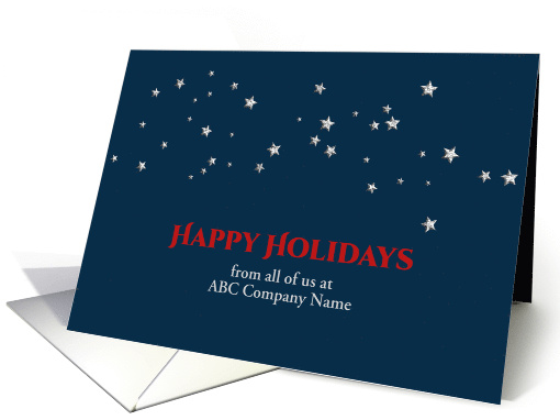 Silver Stars, Patriotic Happy Holidays, Customizable card (1337722)