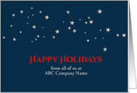 Silver Stars, Patriotic Happy Holidays, Customizable card