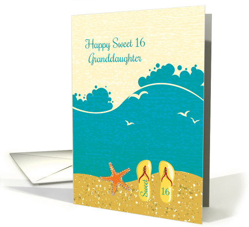 Beach Scene, Sweet 16, Granddaughter card (1342884)