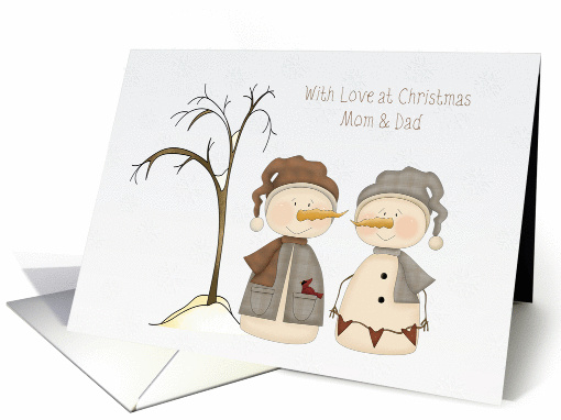 Snow Couple, Christmas, Mom and Dad card (1342970)