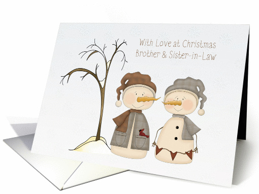 Snow Couple, Christmas, Brother and Sister-in-Law card (1343164)