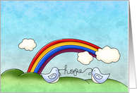 Birds, Rainbow, Hope card