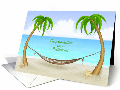 Beach Scene, Hammock, Retirement Congratulations card (1346618)