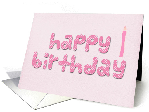 Pink Polka Dot, Happy Birthday Text card (1347754)